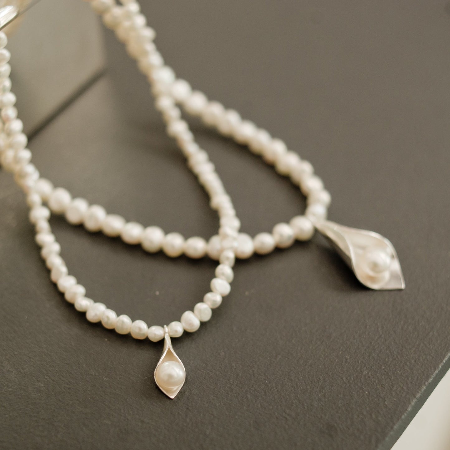 Calla Lily Pearl Necklace