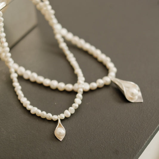 Calla Lily Pearl Necklace