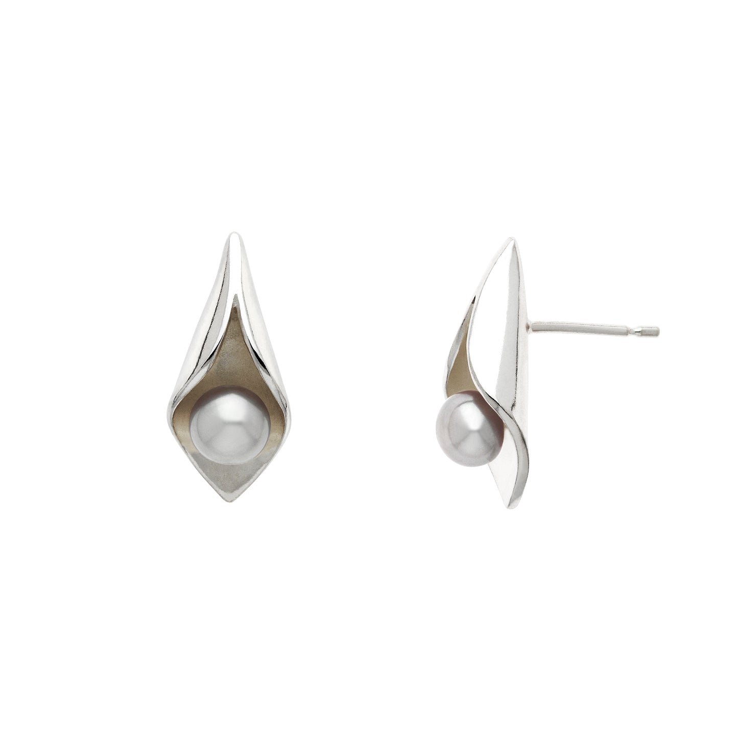 Calla Lily Pearl Studs