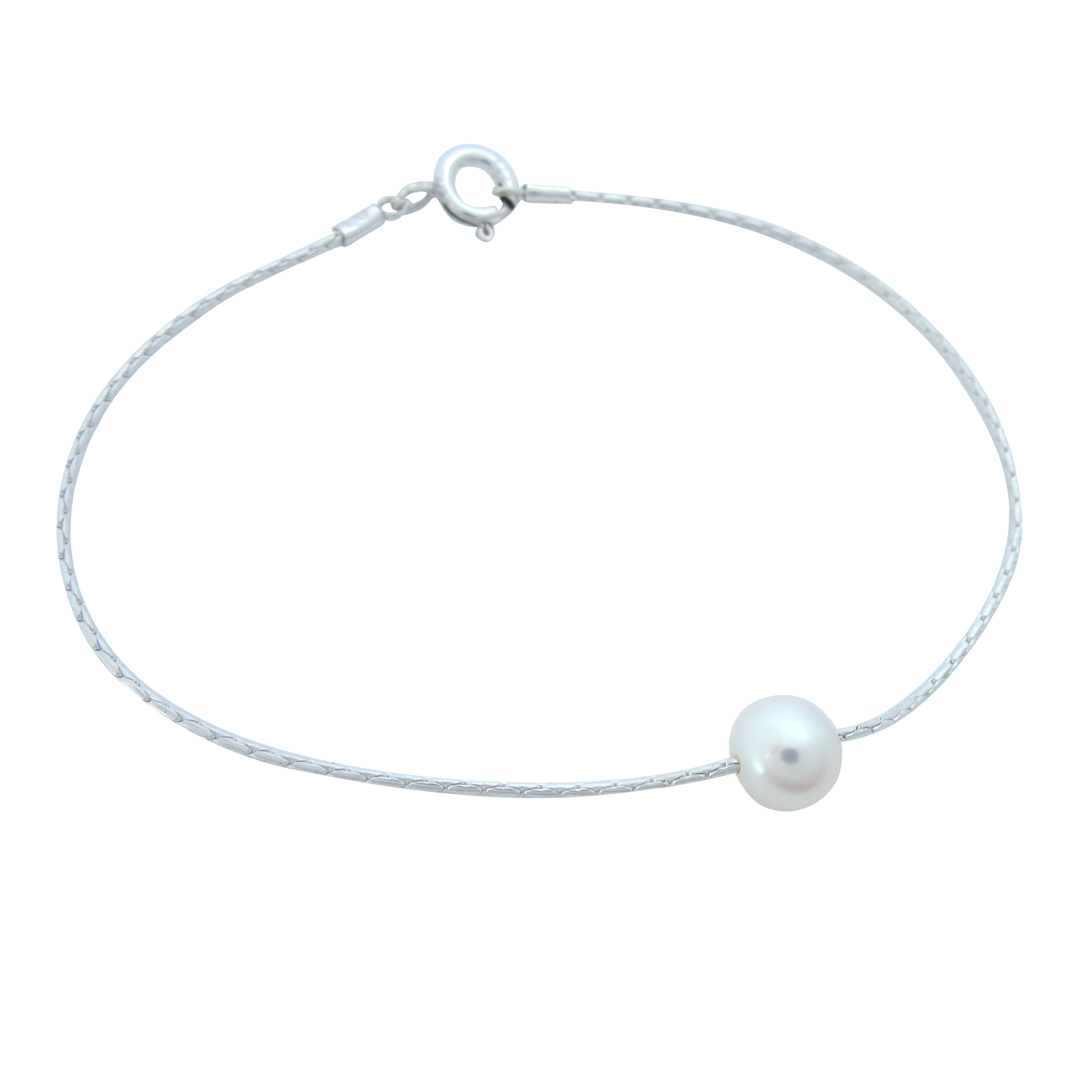 Pearl Through Silver Bracelet